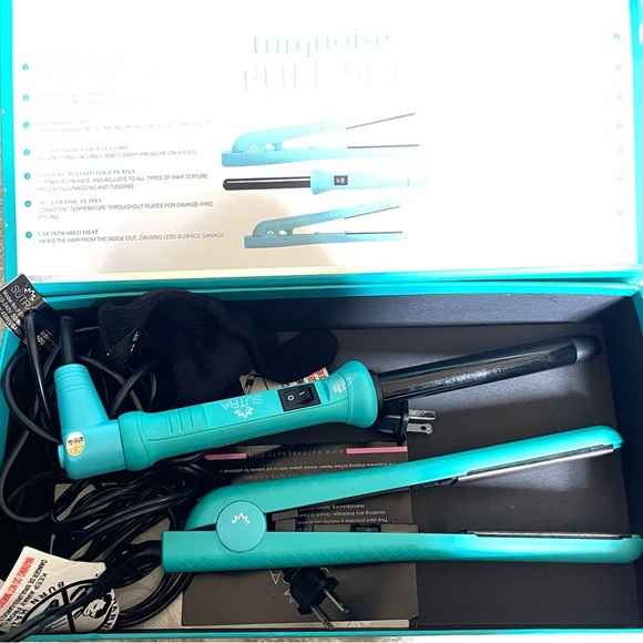 Sutra Turquoise Set Curling Iron, Hair Straightener - Picture 1 of 6